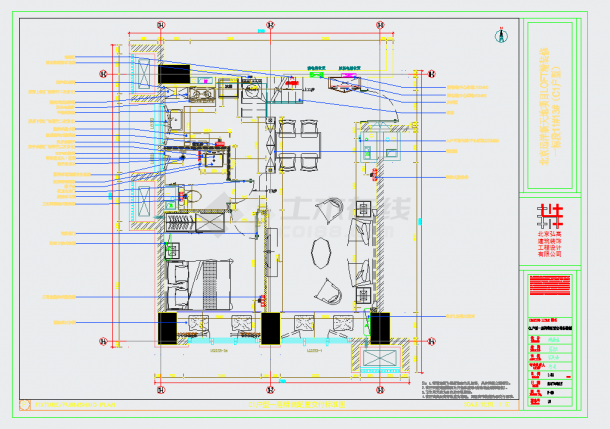 北京精装修复式loft住宅设计施工图CAD图纸-图二