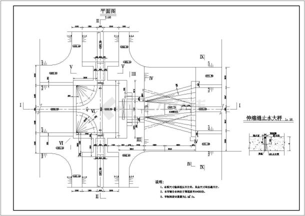 清远闸室配筋CAD大样构造节点图-图一