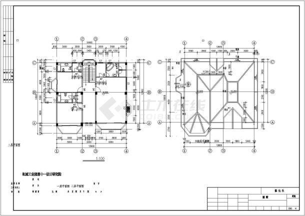 淮安二层别墅设计规划详细建筑施工图-图一