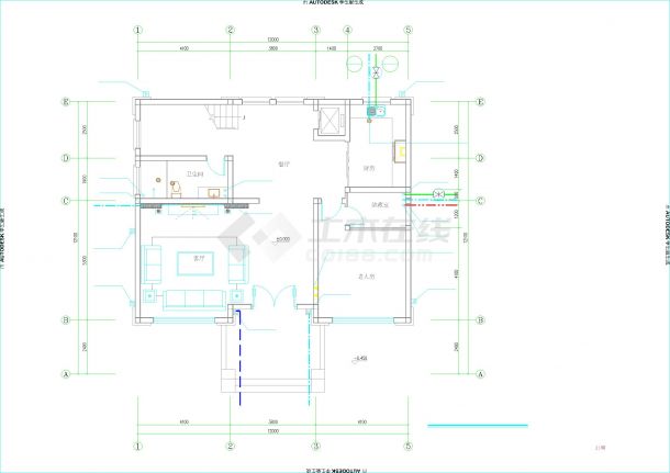 最新私人别墅给排水CAD设计图-图一