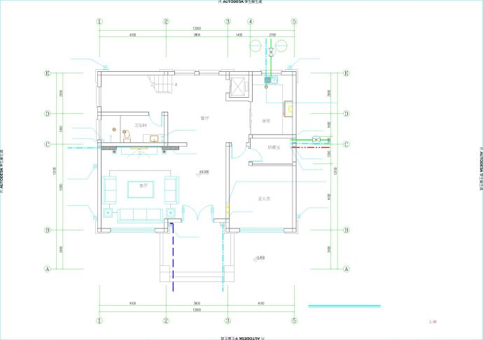 最新私人别墅给排水CAD设计图_图1