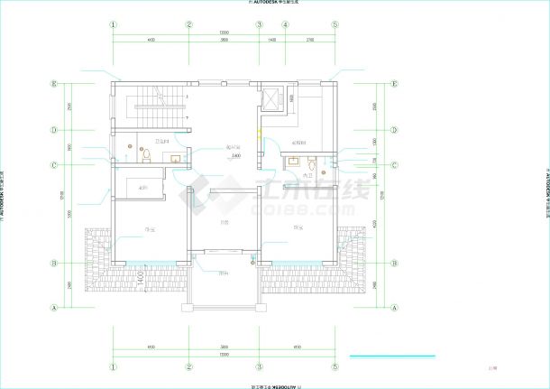 最新私人别墅给排水CAD设计图-图二