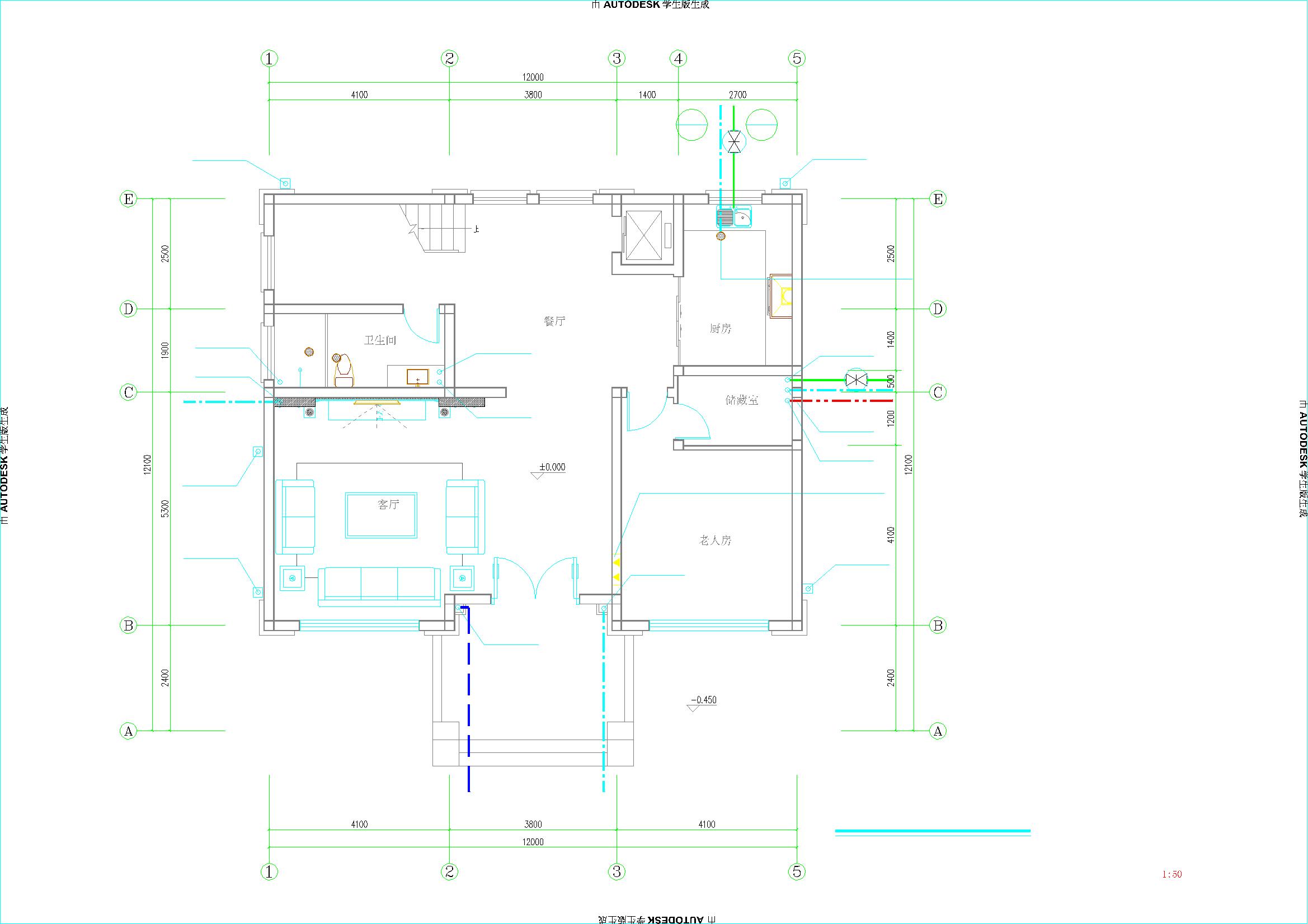 最新私人别墅给排水CAD设计图