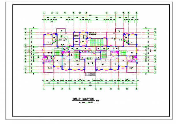某地32层剪力墙高层住宅结构施工图CAD图纸-图二