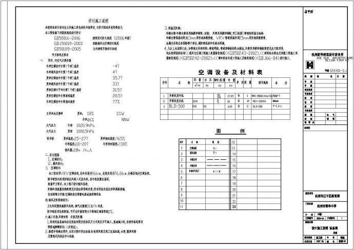 杭州乡镇某中学整套暖通设计cad平面施工图_图1