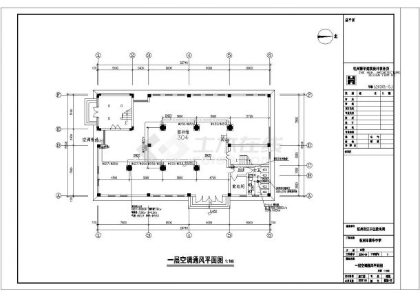 杭州乡镇某中学整套暖通设计cad平面施工图-图二