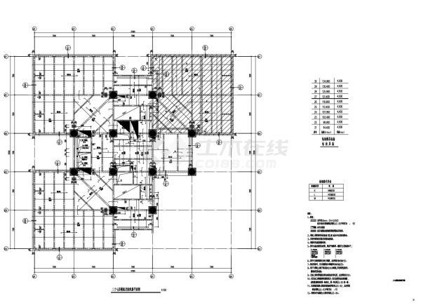 GGS-72 二十七层模板及板配筋平面图-图一