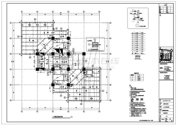 GGS-75(修1) 三十层模板及板配筋平面图-图一