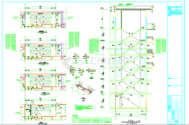 某地某小区住宅楼梯节点构造详图CAD图纸-图一