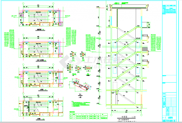 某地某小区住宅楼梯节点构造详图CAD图纸-图二