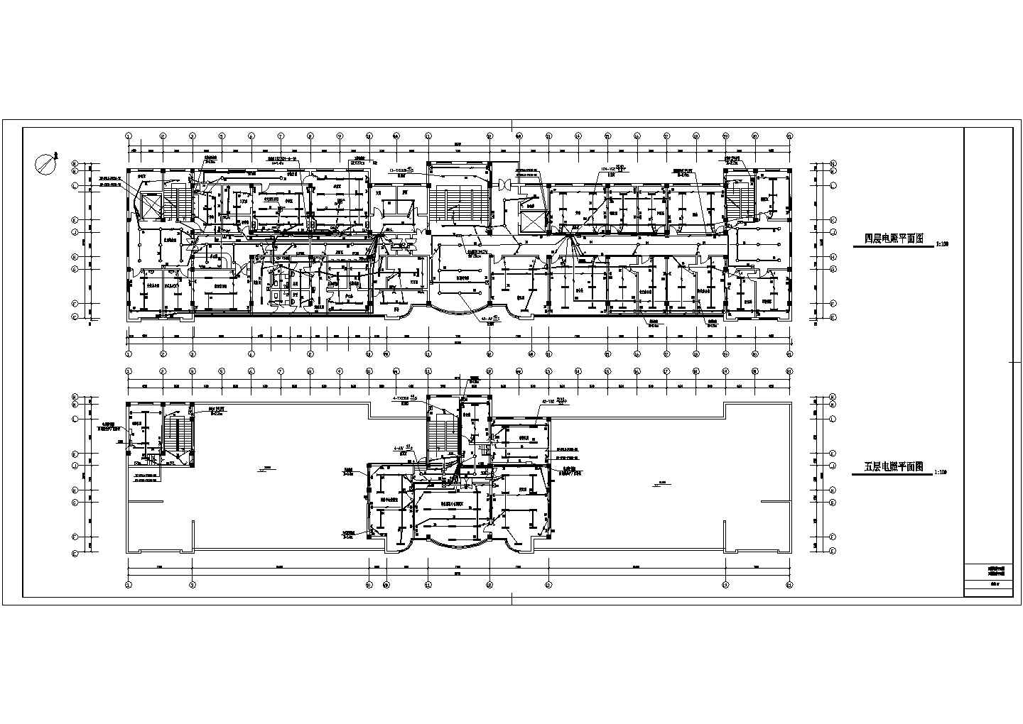 某县级市医院电气全套施工设计图纸（含电照平面图）