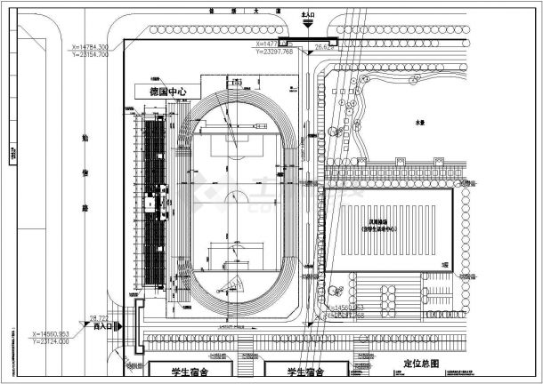 400米标准塑胶运动场建筑施工图-图二