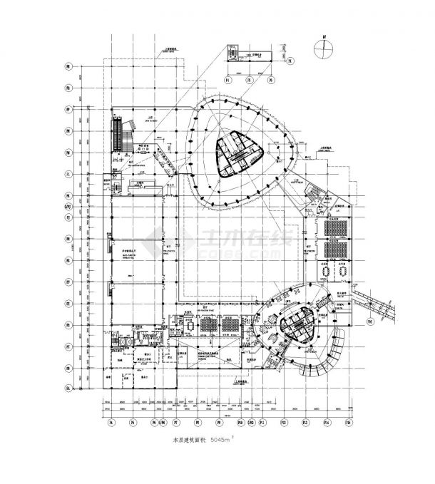 上海市喜来登建筑工程布置CAD参考详图-图二