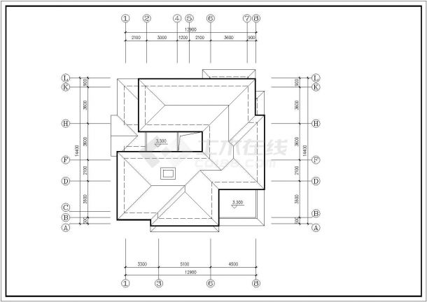 南通海门某农村多层小型别墅施工设计cad图纸（含效果图）-图二