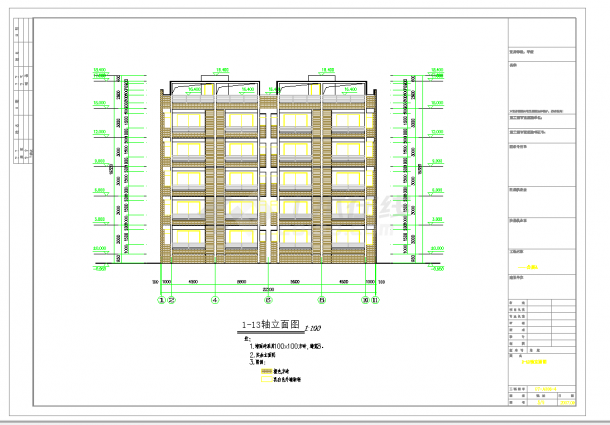 某地泉州某码头公寓建筑结构水电全套CAD图纸-图一