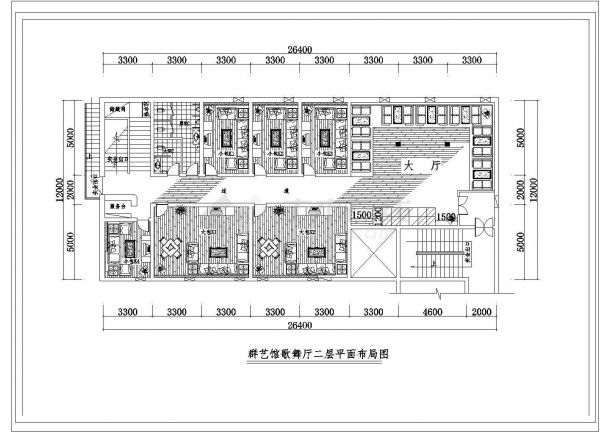 某群艺馆KTV包房时尚风格装修设计cad全套施工图-图二