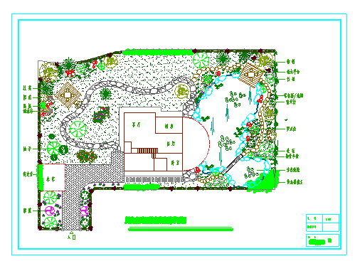 某地私人别墅景观方案总平面CAD图