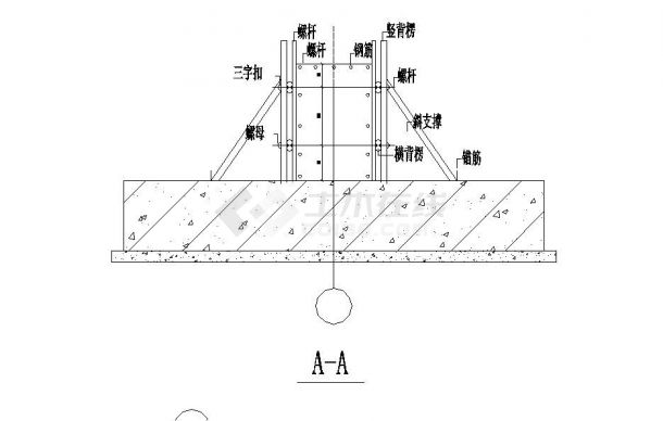 某城市基础反梁支模节点构造设计CAD参考详图-图一