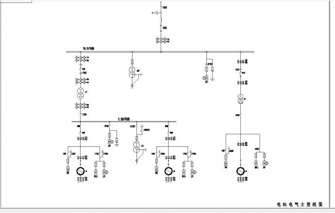 某地某变电站电气主接线图CAD图纸_图1