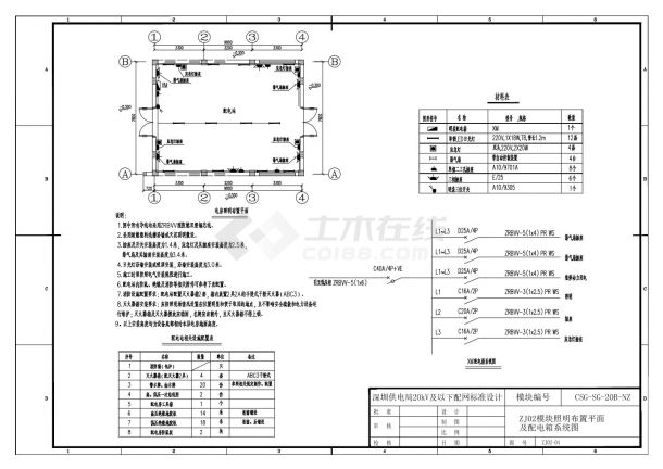 ZJ02模块照明布置平面及配电箱系统图.dwg-图一