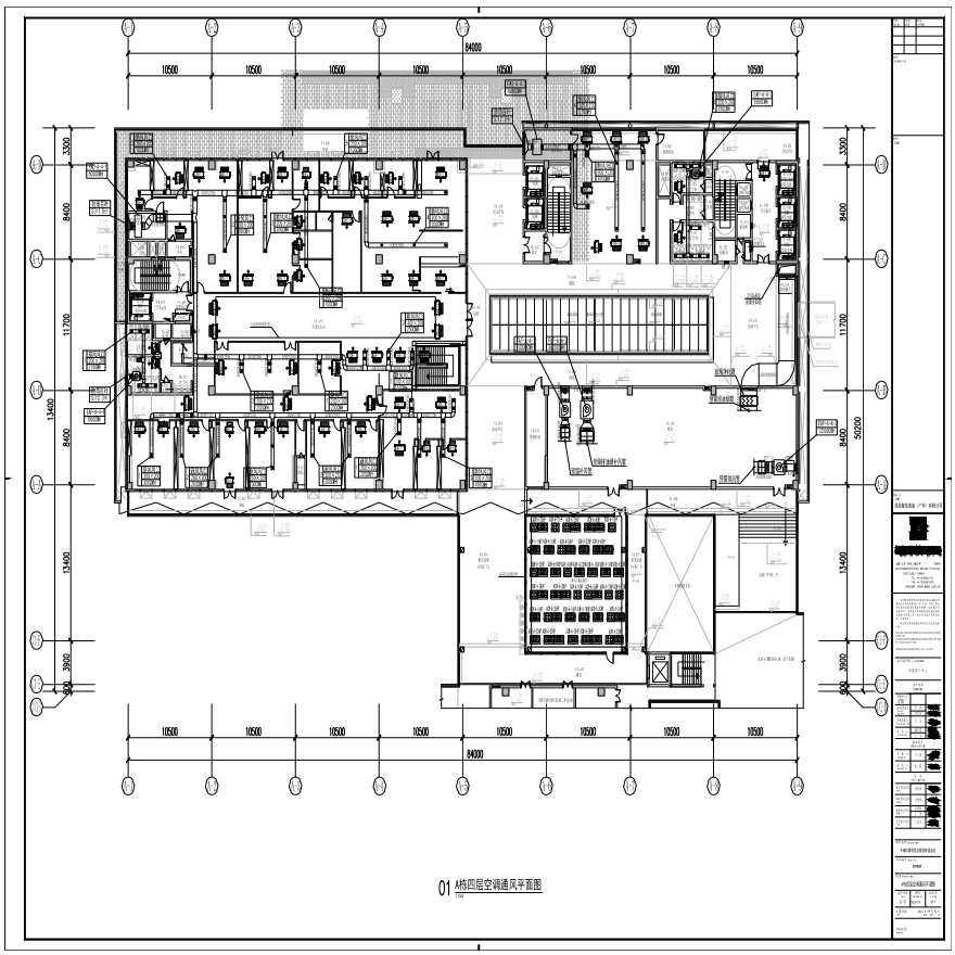 M21-015-A栋四层空调通风平面图-图一