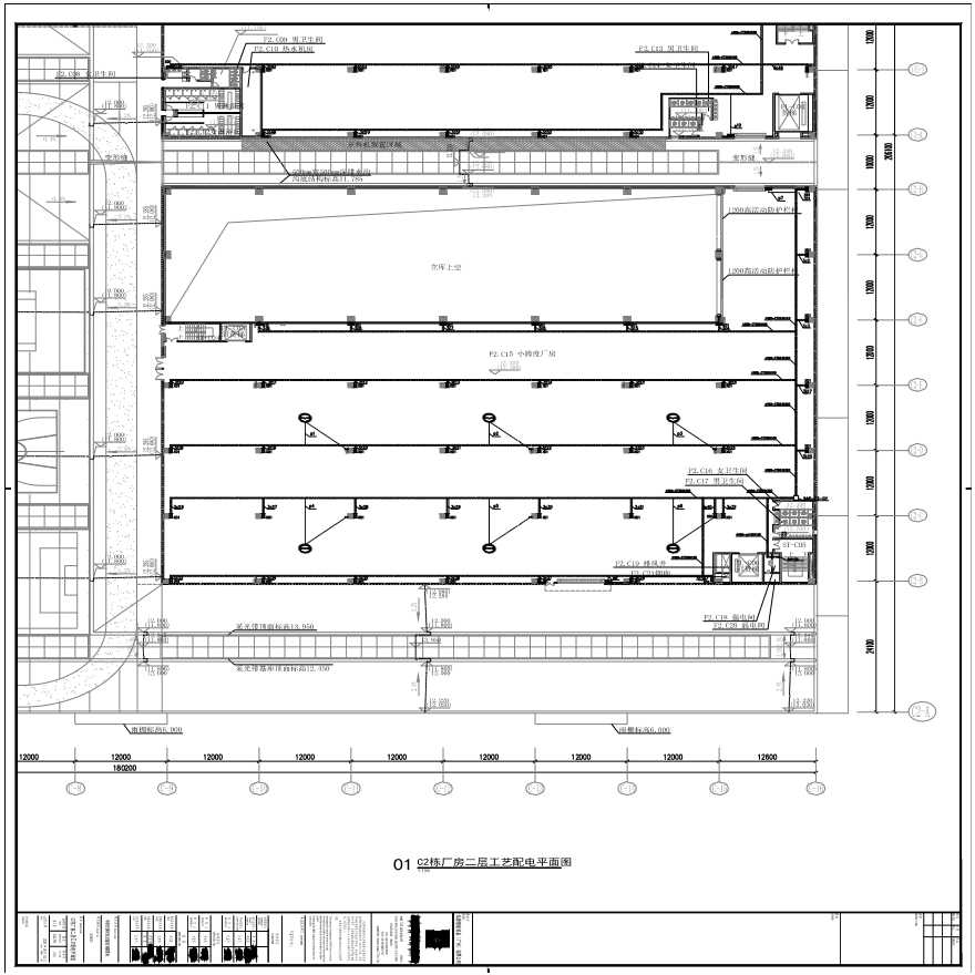 E24-705 C2栋厂房二层工艺配电平面图-图一