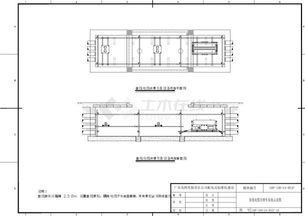 直线电缆井滑车布放示意图-图一