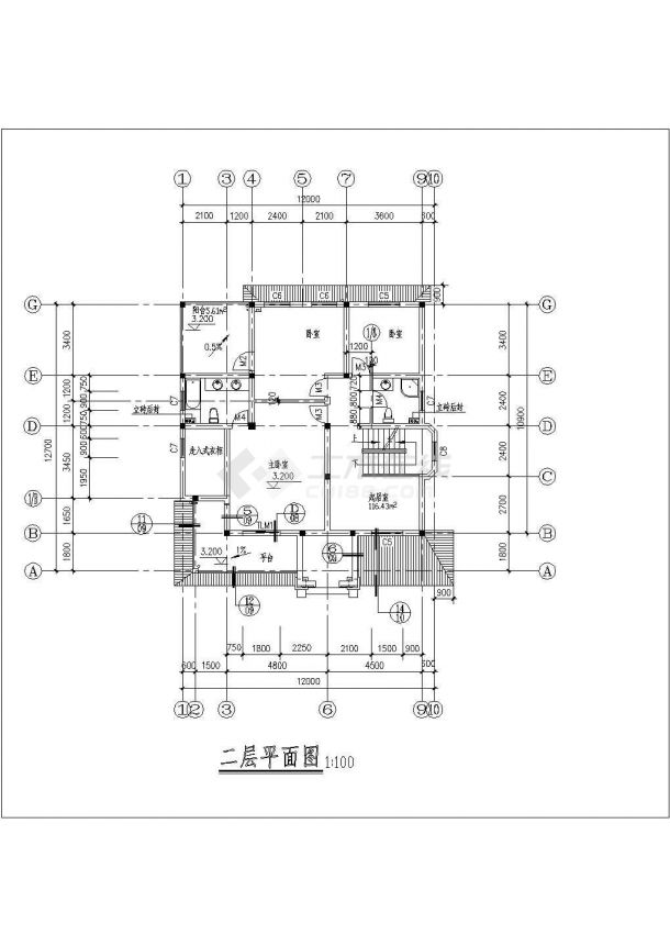 苏州某经典多层别墅楼全套施工设计cad图纸(含效果图)-图二