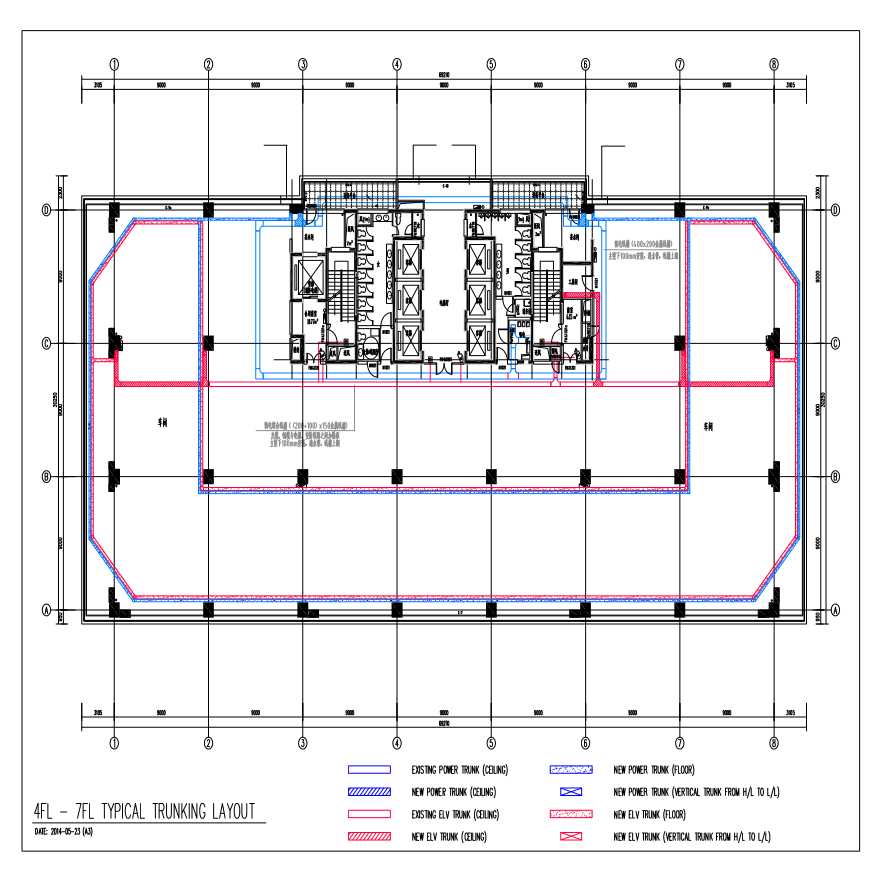 5FL - 9FL (Typical) Trunking Layout [Completed]-图一
