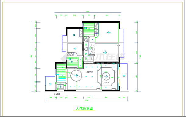 深圳简约欧式风格四居室装修图CAD图纸-图二