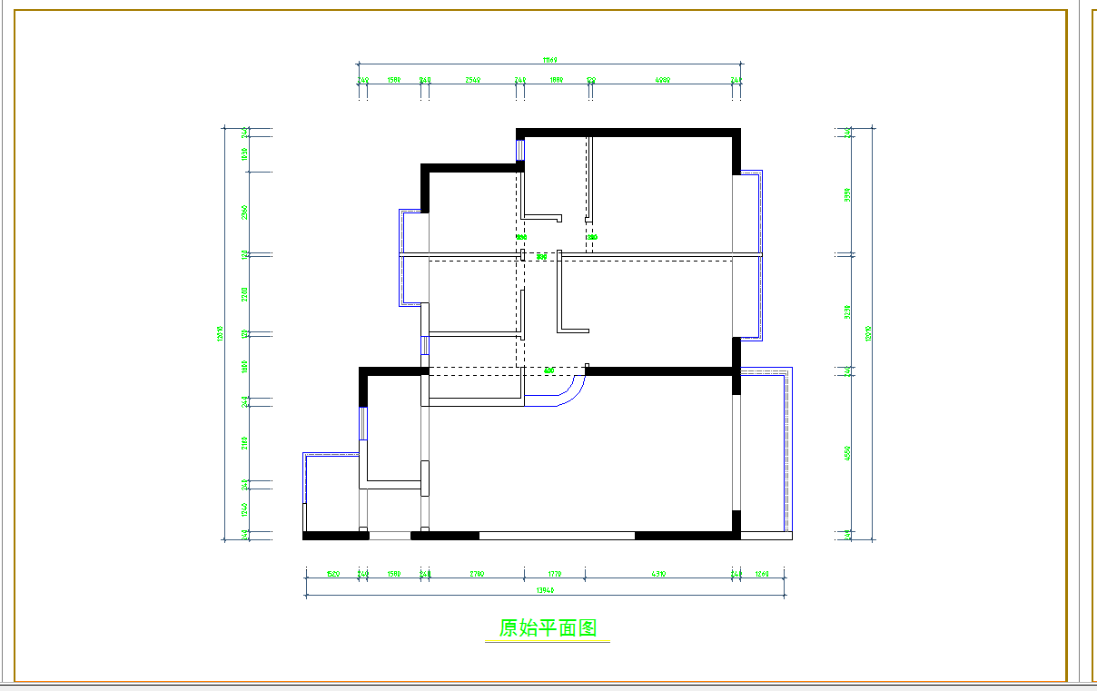 深圳简约欧式风格四居室装修图CAD图纸