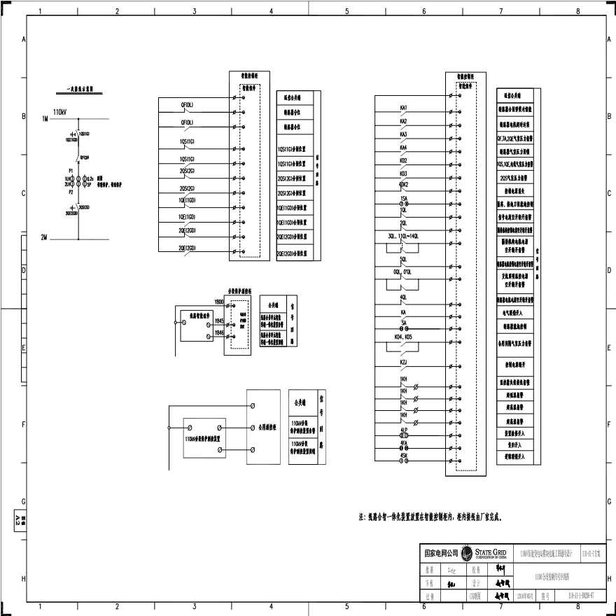 110-A1-1-D0206-07 110kV分段控制信号回路图.pdf-图一