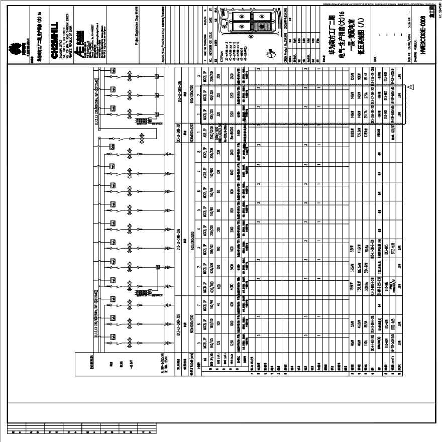 HWE2CD13E-0308电气-生产用房(大)16一层-变配电室低压系统图（八）.PDF-图一