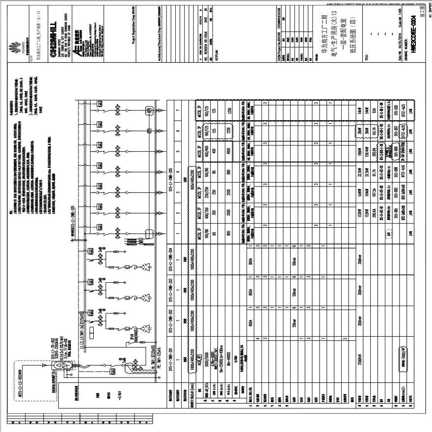 HWE2CD15E-0304电气-生产用房(大)13一层-变配电室低压系统图（四）.pdf-图一