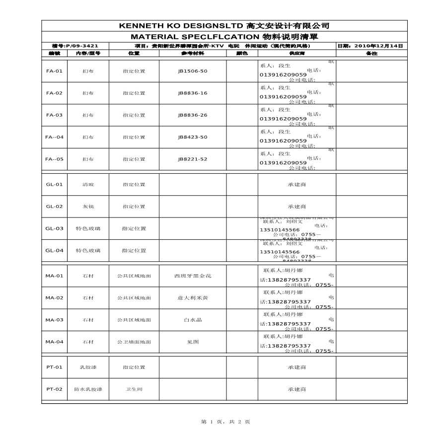 KTV 电玩 休闲运动（现代简约风格)材料表-图一