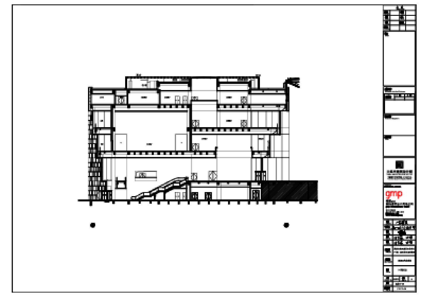 滨海现代美术馆剖面图CAD图