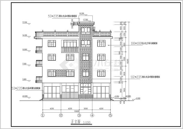 某景区私人商住宅楼建筑设计全套CAD图-图一