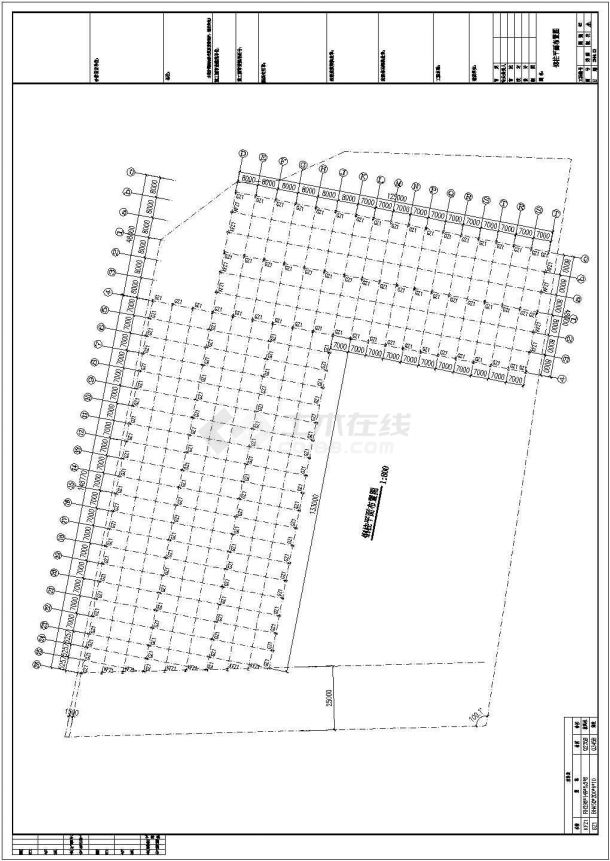 旭升三厂钢结构厂房工程设计CAD图纸-图二