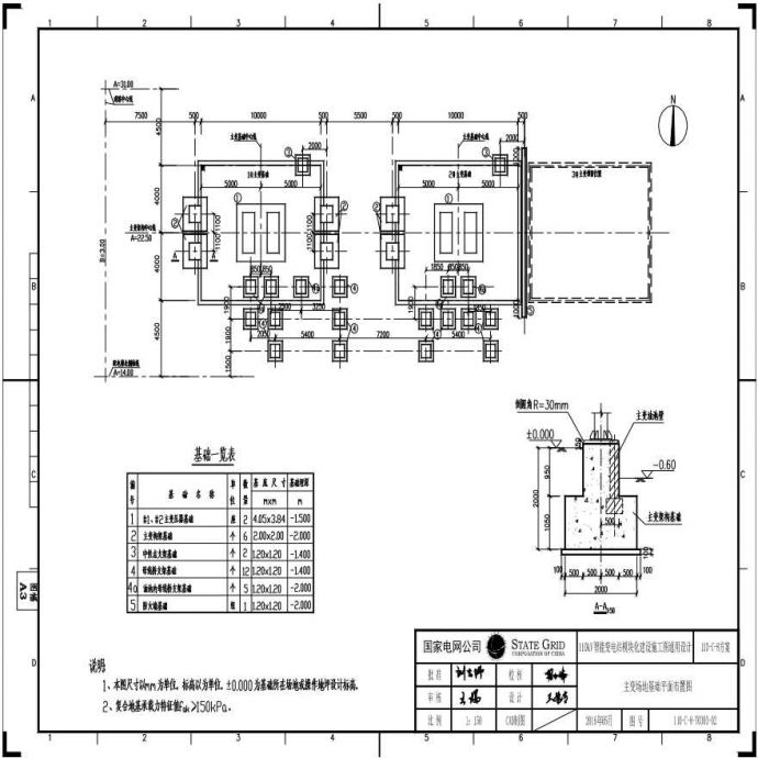 110-C-8-T0303-02 主变压器场地基础平面布置图.pdf_图1