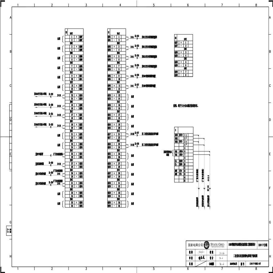 110-C-7-D0211-07 二次设备室直流馈电屏端子接线图.pdf-图一