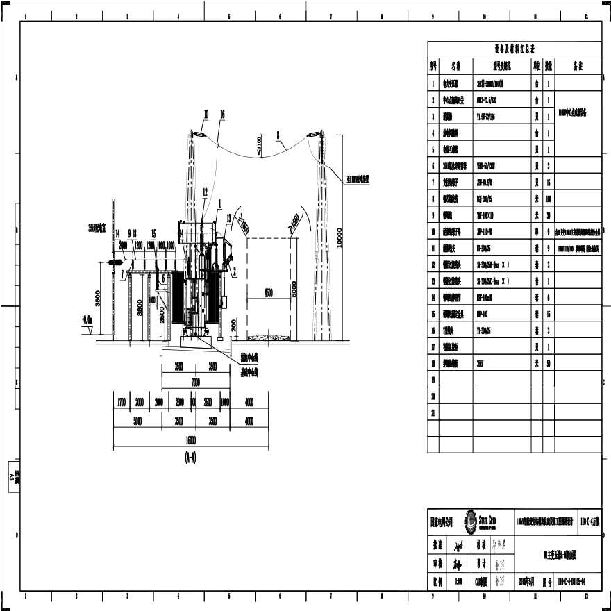 1104 1号主变压器A-A断面图.pdf-图一