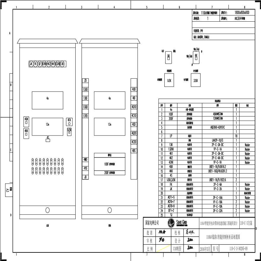 110-C-3-D020智能控制柜柜面布置图.pdf-图一