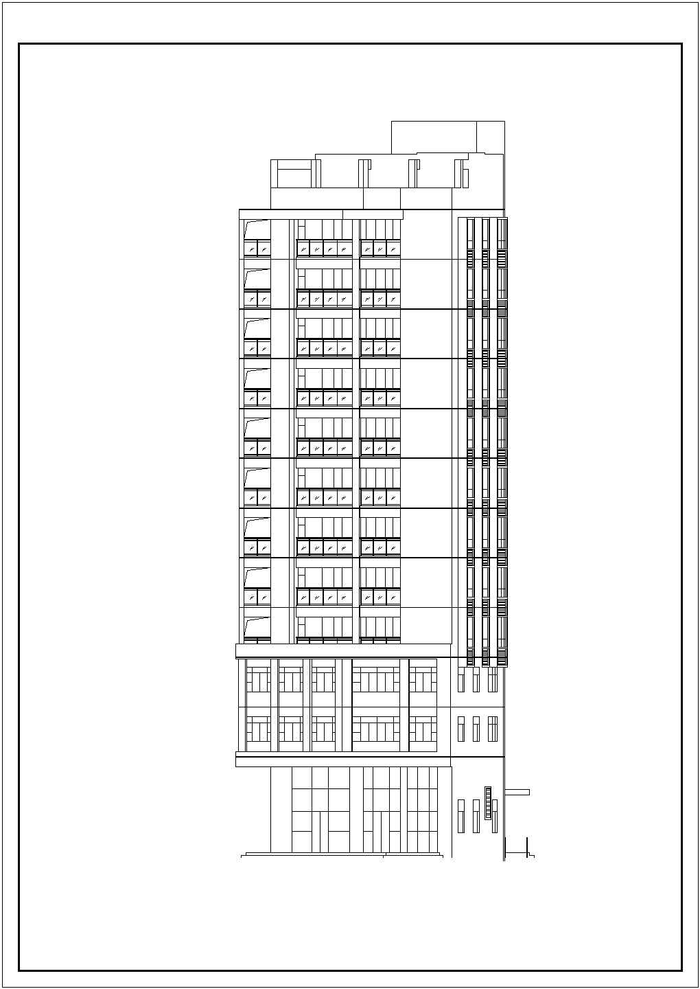 十二层现代风格办公楼公寓建筑全套图纸