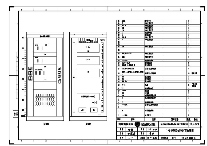 110-A3-3-D0204-24 主变压器智能控制柜柜面布置图.pdf-图一