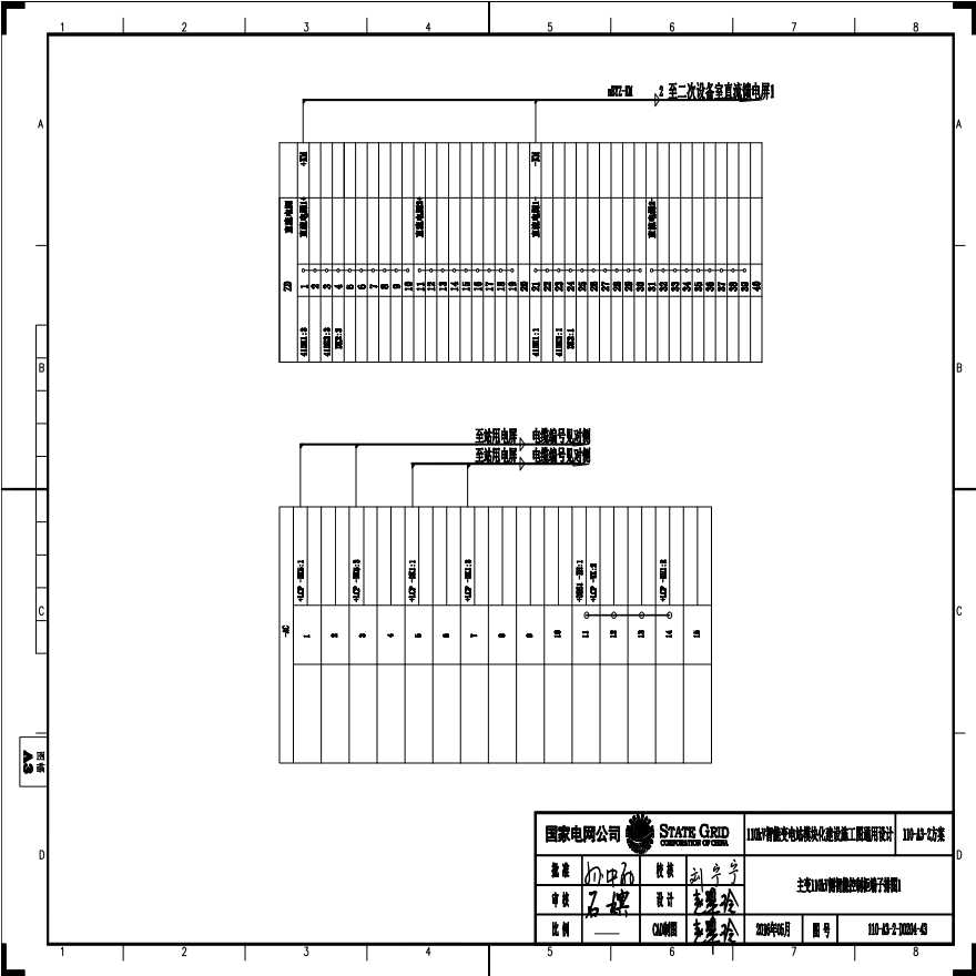 110-A3-2-D0204-43 主变压器110kV侧智能控制柜端子排图1.pdf-图一