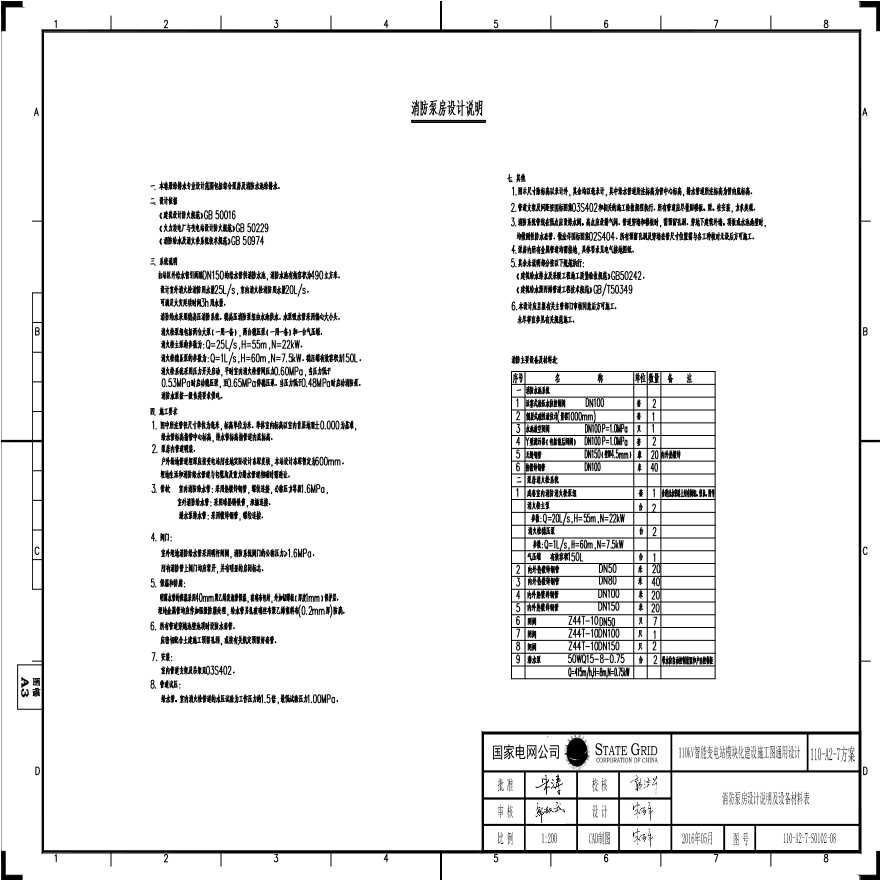 110-A2-7-S0102-08 消防泵房设计说明及设备材料表.pdf-图一