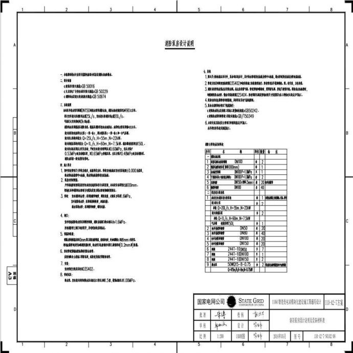 110-A2-7-S0102-08 消防泵房设计说明及设备材料表.pdf_图1