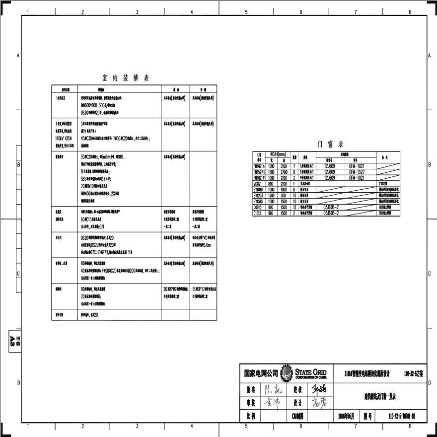 110-A2-5-T0201-02 建筑做法及门窗一览表.pdf-图一