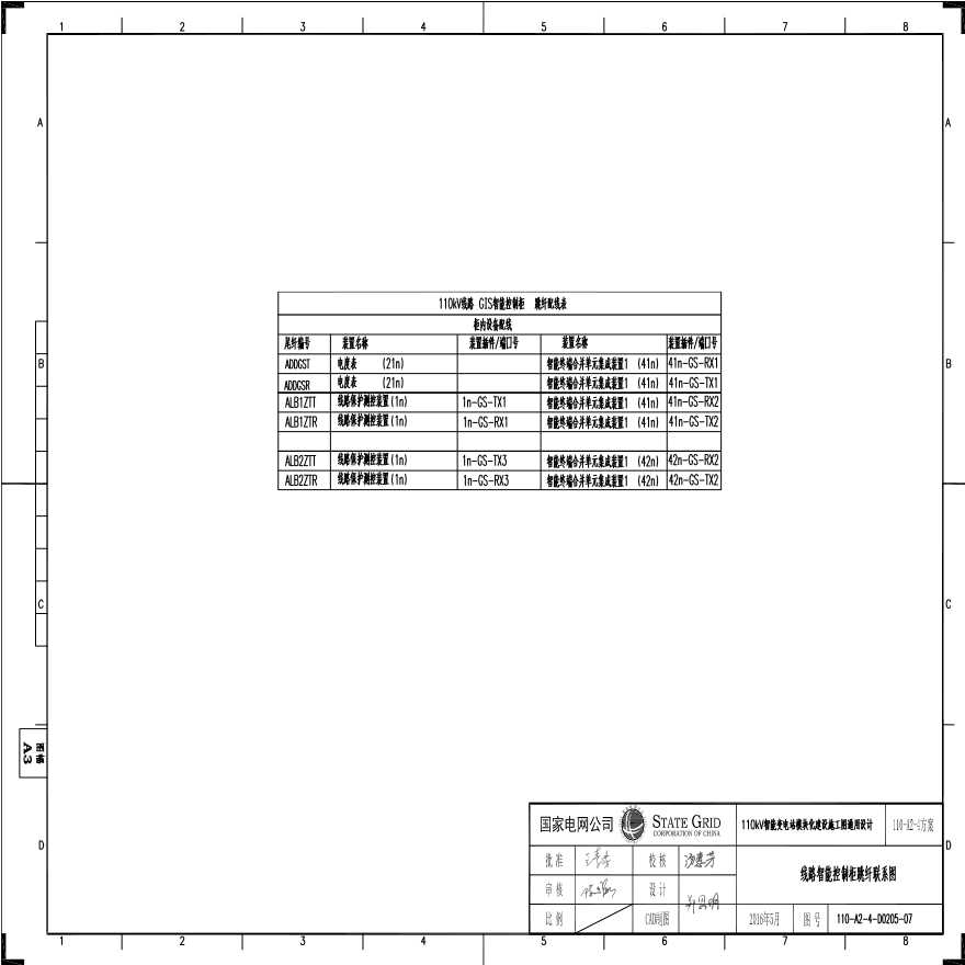 110-A2-4-D0205-07 线路智能控制柜跳纤联系图.pdf-图一