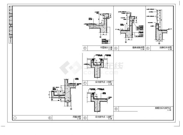 某市房屋工程变形缝结构布置CAD参考节点详图-图二